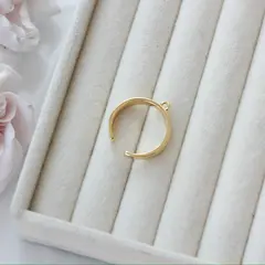 Кольцо с петелькой, регулируемое, позолота, Д064