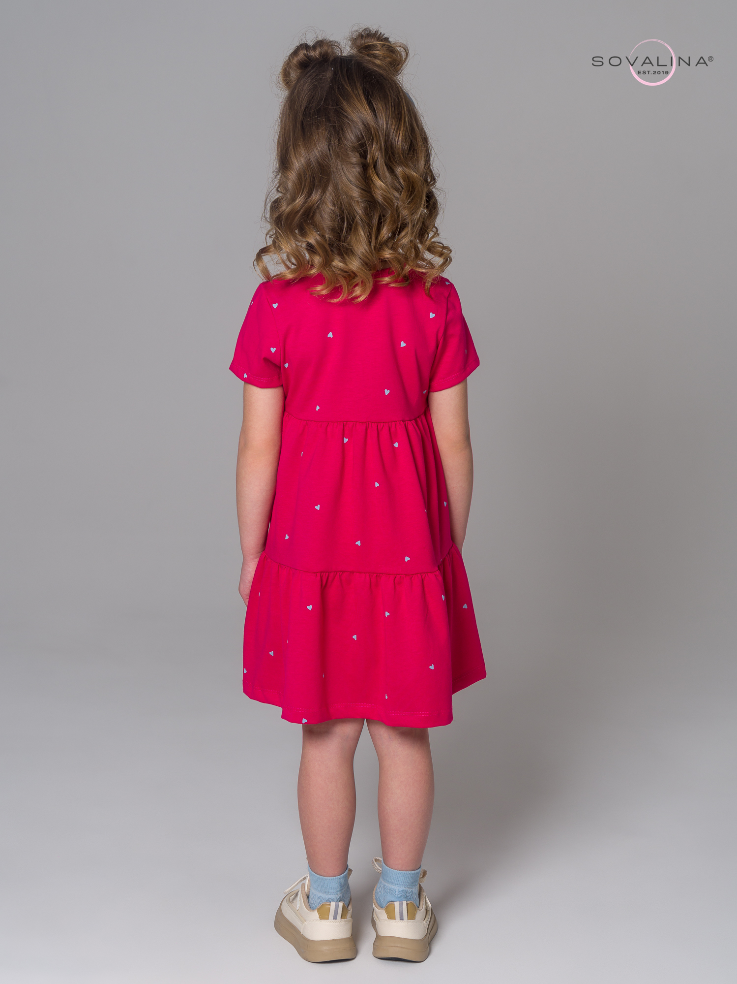 Платье Тия сердечки малина