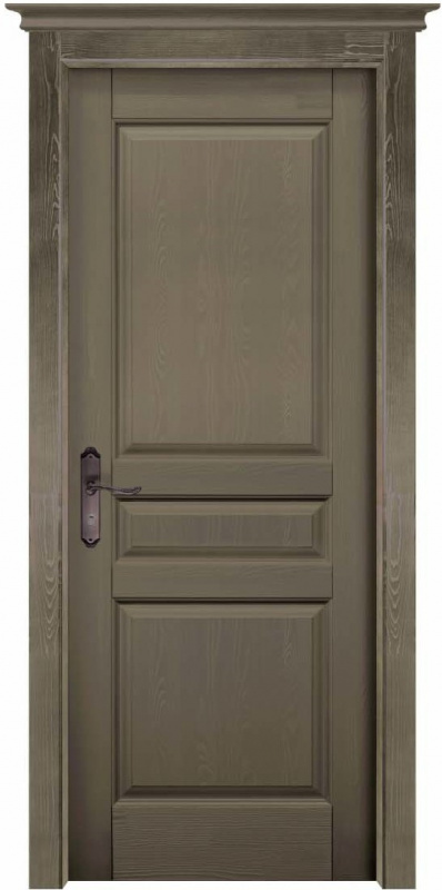 Дверь межкомнатная ОКА Пандора (массив сосны), цвет олива, глухая