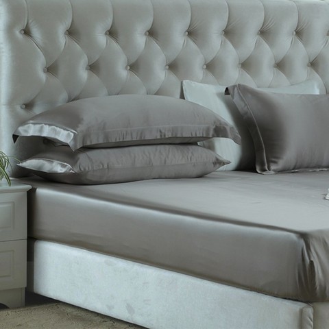 Простыня на резинке 180x200+35 Luxe Dream Серебро