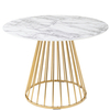 Стол Nels Ø110 см, белый мрамор, золотая ножка