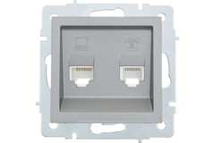 VESNA 742 3588 143 Розетка компьютерная+телефон платина (механизм)