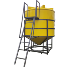 Ёмкость пластиковая пищевая STERH CONE 5000 л. конусная (2000x2000x2500см;желтый) - арт.555101.5