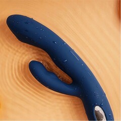 Вибратор с двойной стимуляцией и пульсацией Aylin от SVAKOM, темно-синий