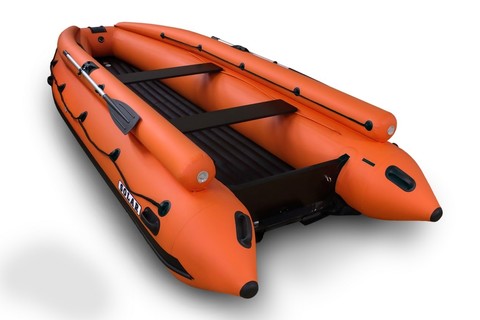 Надувная ПВХ-лодка Solar - 520 Strela Jet Tunnel (оранжевый)