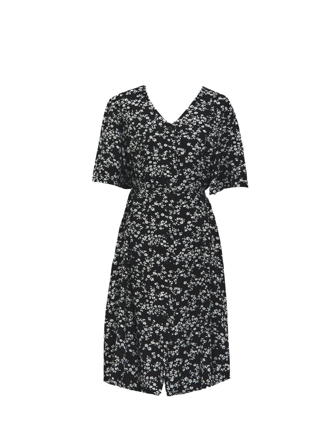 

Платье Летиция с цветочным принтом, Черно-белый