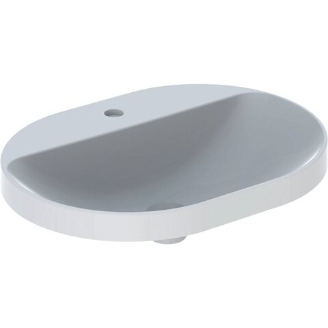 Geberit VariForm Раковина встраиваемая в столешницу эллиптической формы, 60х45 см, с отв. под смеситель, без отв. перелива