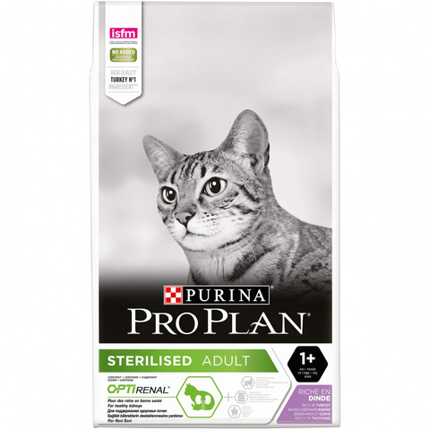 Pro Plan OPTIRENAL Стерил кошки Индейка, сухой (10 кг)