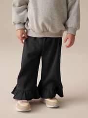 Брюки широкие с рюшами для девочки Next E13-722, Черный