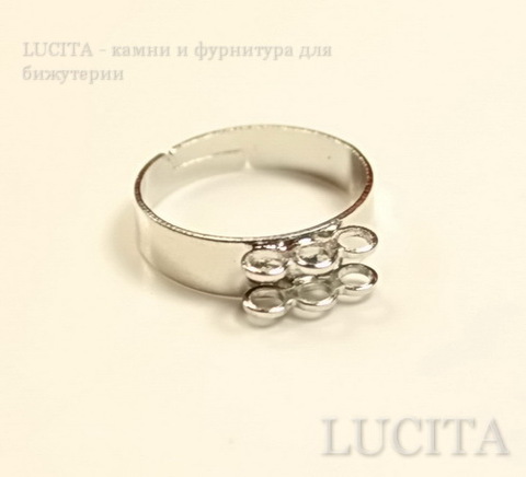 Основа для кольца с петельками (6 петелек) (цвет - античное серебро) ()