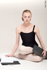 Strap leotard | black_beige