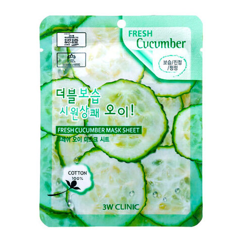 3W Clinic Fresh Cucumber Mask Sheet - Маска тканевая для лица огурец