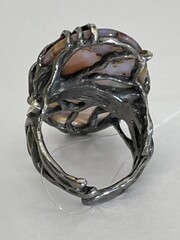 Агат пейзажный (кольцо из серебра)
