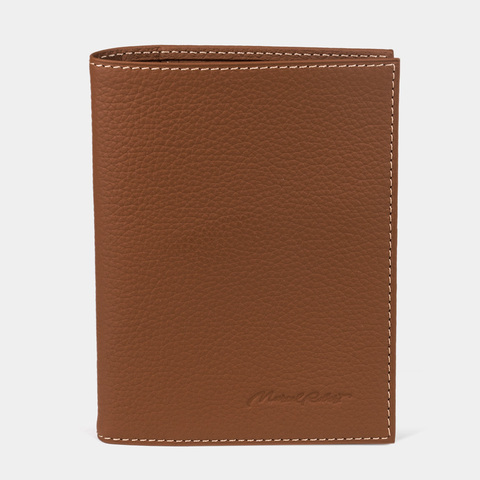 Кожаная обложка для паспорта и автодокументов, теленок цвета карамель