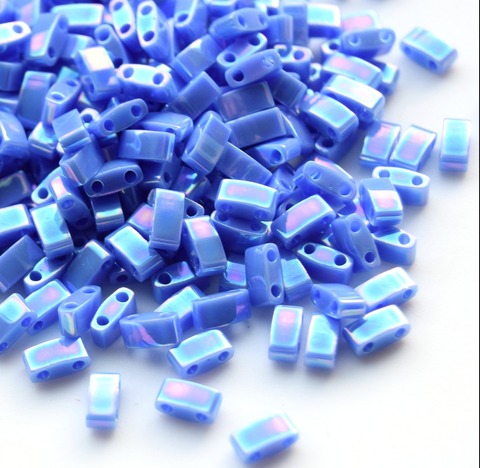 HTL-0483 Бисер Миюки халф тила/Miyuki Half Tila Opaque Periwinkle AB