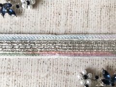 Тесьма текстиль с бисером, ш. 2,2 см.