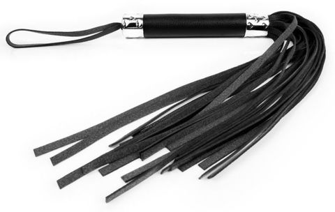 Черная многохвостая плеть с круглой ручкой - 44 см. - Notabu NOTABU NTB-80517