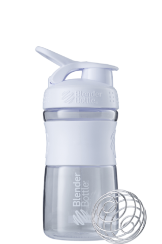 Картинка шейкер Blender Bottle SportMixer 591 Clear White - 1