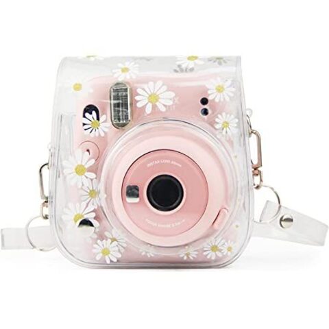 İnstax fotoaparat üzlüyü \ Instant Camera Case Mini 8, 9, 11  transparent white flower