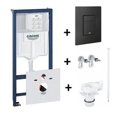 Grohe Rapid SL 1000046 Система инсталляции для подвесного унитаза 5 в 1 (чёрный) фото