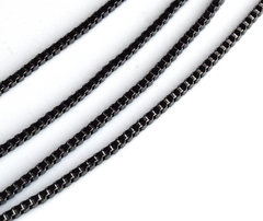 Цепочка с квадратным сечением 2 мм, покрытие тёмный родий