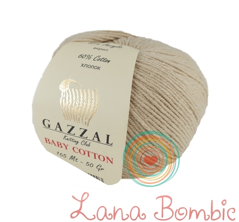 Пряжа Gazzal Baby Cotton 3446 слоновая кость