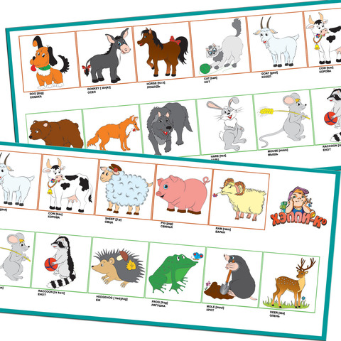 Набор для обучения: Английский язык - Лесные и домашние животные (Animals - forest and farm)