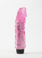 Розовый вибратор-реалистик с венками - 22 см. - 