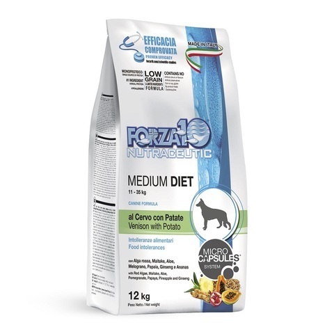 купить FORZA10 LineDIET DOG Adult Medium Diet Cervo форза10 сухой корм для собак средних пород с олениной 12кг