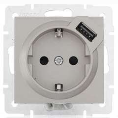 VESNA 742 3588 181 Розетка с/з с USB платина (механизм)