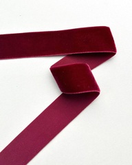 Тесьма бархатная, цвет: бордо, 22 мм