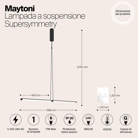Подвесной светильник Maytoni Supersymmetry P096PL-L11BK