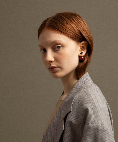 Предзаказ Серьги DOBLE BALLOON BURGUNDY