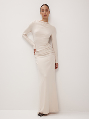 Платье вечернее праздничное длинное с драпировкой