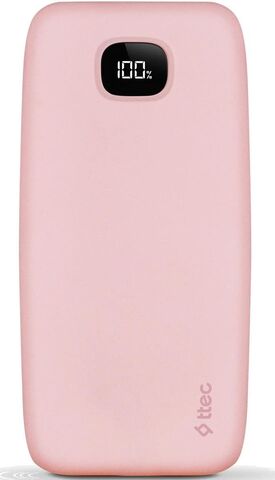 Внешний аккумулятор TTEC ChargeUp LCD 20000mAh Powerbank, розовый