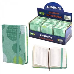 
          Записная книжка, А7, Alingar, 7БЦ, ПВХ, на резинке, клетка, 96 л., "Шары", зеленый