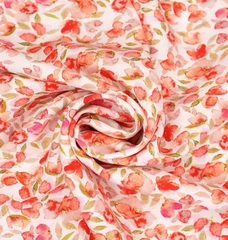 Ткань штапель Диджитал принт 100 гр/м2, 100% вискоза, ш. 145 см, красный