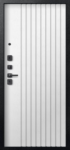 Теплая дверь входная Сезам V-15 (2026), 2 замка, 1,4 мм металл, (черный муар/темный бетон+белый ясень софт) #3