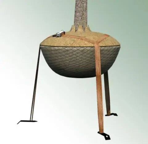 Монтаж системы скрытого крепления кома в грунт