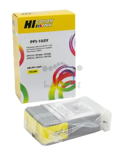 Картридж Hi-Black (HB-PFI-102Y) для Canon IPF-510/600/710, Y