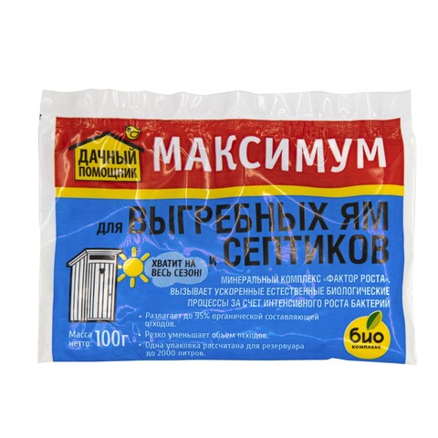 Средство для септиков и выгребных ям сухое, 100г (ДАЧНЫЙ ПОМОЩНИК) 69-8-331