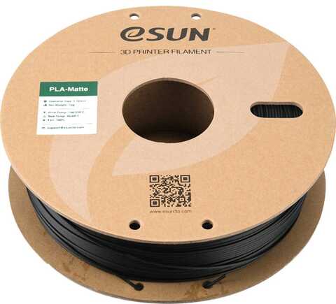Катушка пластика ePLA Matte ESUN 1.75 мм 1кг., Deep Black (Черный)