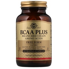 Solgar, BCAA Plus, в свободной форме, 100 растительных капсул