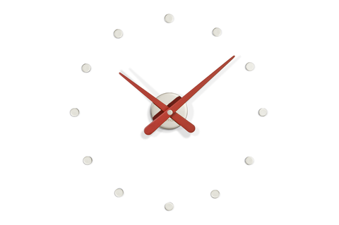 Часы Nomon RODON MINI L RED (основа - хромированная сталь/стрелки - красный лак) D=50см