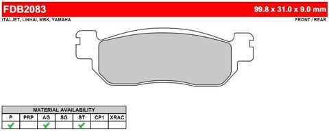 FDB2083SM Тормозные колодки дисковые MOTO, блистер 2 шт