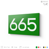 Номер на дверь 665, табличка на дверь для офиса, квартиры, кабинета, аудитории, склада, зеленая 120х70 мм, Айдентика Технолоджи