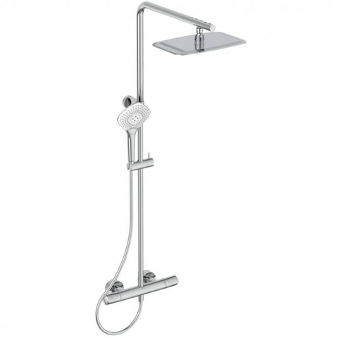 Ideal Standart A7705AA CERATHERM T100 Душевая система с телескопической штангой в комплекте с термостатическим смесителем для душа (скрытый монтаж на эксцентриках, термостатический картридж IS, новая технология, затворы на керамических дисках G1/2 18