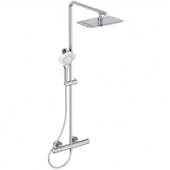 Ideal Standart A7705AA CERATHERM T100 Душевая система с телескопической штангой в комплекте с термостатическим смесителем для душа (скрытый монтаж на эксцентриках, термостатический картридж IS, новая технология, затворы на керамических дисках G1/2 18 фото