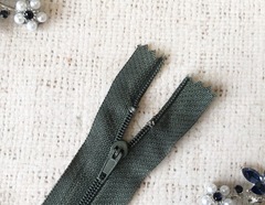 Молния брючная спираль полуавтомат, L 20 см, Т3, н/р, тёмный хаки