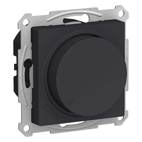 Светорегулятор/диммер поворотно-нажимной LED 400 Вт. Цвет Карбон. Schneider Electric AtlasDesign. ATN001023